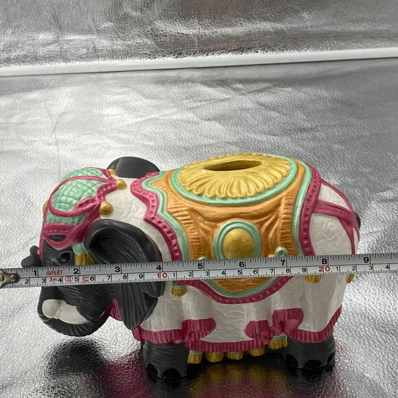Vintage Arnel's Pottery‎ India Parade Elephant Piggy Bank Hand Painted - Picture 6 of 12